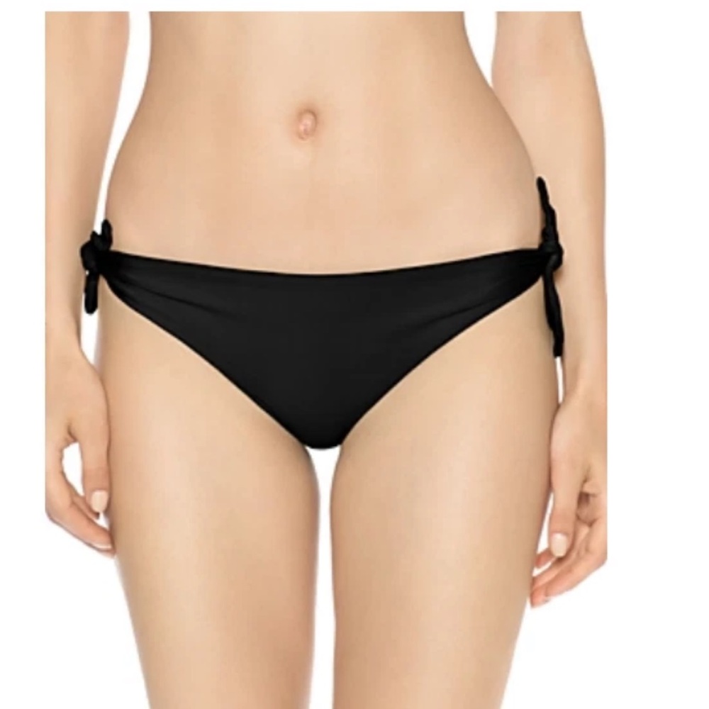 Isabella Rose Maui Double Take Side Tie Bottoms Black Size Large Resort Beach